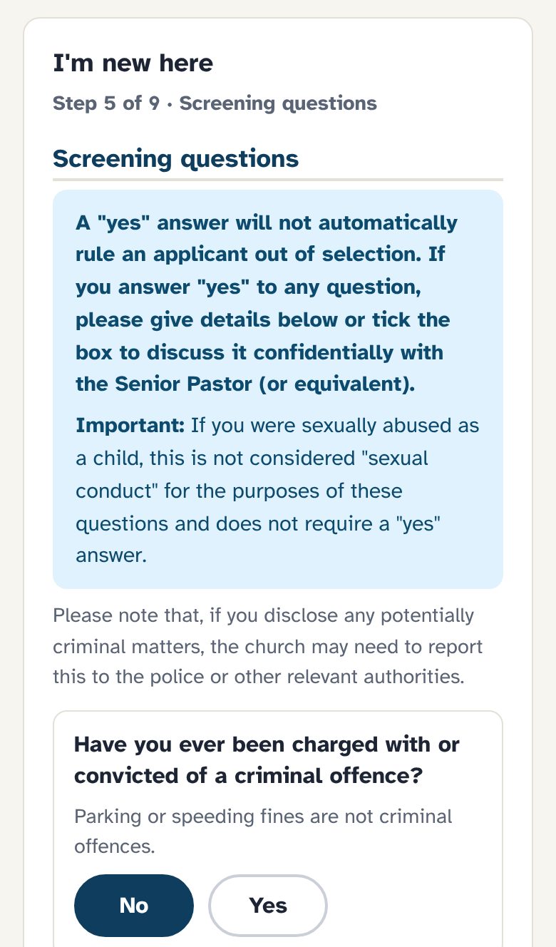 Volunteer registration form on a phone